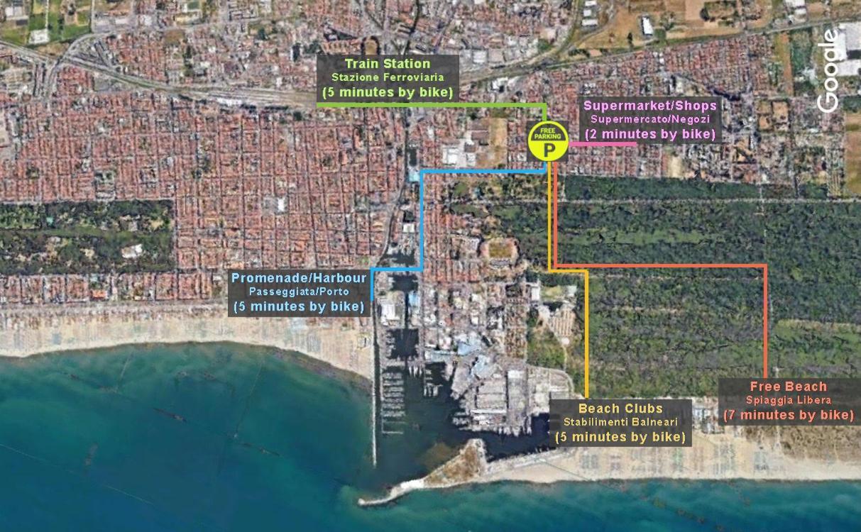 Ampio, Elegante Apt Con Aria Condizionata E Bici Gratis Viareggio Buitenkant foto